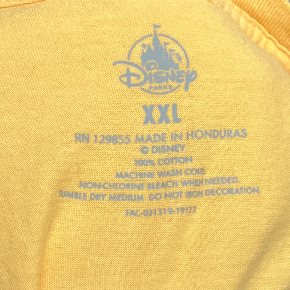 Walt Disney World Parks Adult XXL Yellow Old School Retro 70s Logo Graphic Tee - Picture 4 of 4